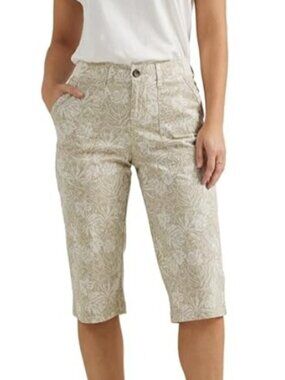 Lee Womens 12 M Ultra Lux Comfort Flex-to-go Skimmer Capri Pant Floral
